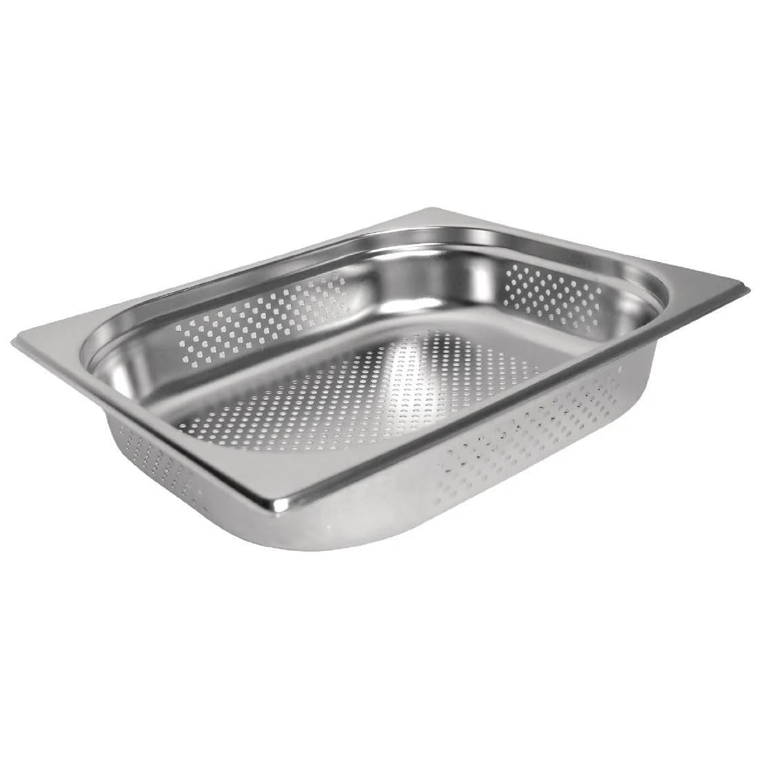 Vogue Stainless Steel Perforated 1/2 Gastronorm Pan 150mm Deep Food Container