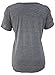 ZKESS Womens Slit Strappy Cut Out Shoulder Short Sleeve Round Neck Casual Girls Tees T Shirt Tops and Blouses Medium Size Grey