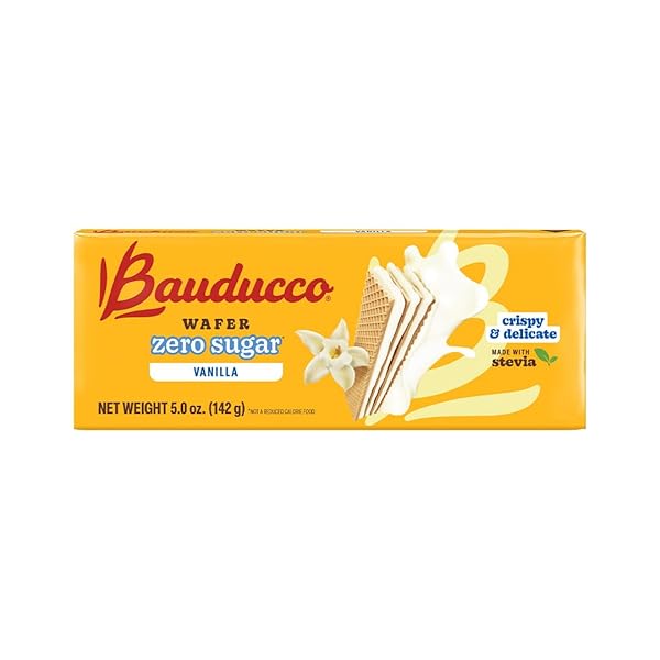 BAUDUCCO VANILLA WAFER COOKIES – SUGAR FREE DELICIOUS & CRISPY WAFERS- 0G OF ADDED SUGAR – 3 CREAMY LAYERS – GREAT FOR SNACKS & DESSERT – NO ARTIFICIAL FLAVORS, 5OZ (PACK OF 1)