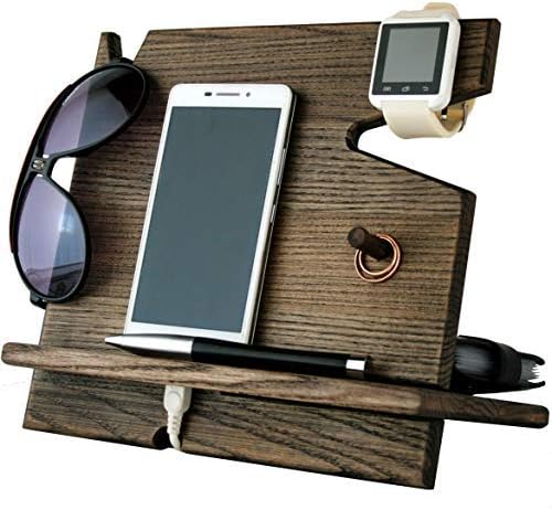 Amazon Com Cell Phone Stand Watch Holder Men Wood Mobile Base
