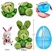 MOMOTOYS 12 Packs Easter Eggs Basket Stuffers Plush Bunnies Plastic Easter Eggs Fillers Kids Party Favors Surprise Easter Eggs Hunt Games Supplies Birthday Gifts Toddler Girls Toys Goodies bags