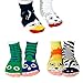 Lion and Zebra, T-Rex and Triceratops, Polar Bear and Penguin - Toddler Sock Set - Mighty Mates Mismatched Friends 3-Pack