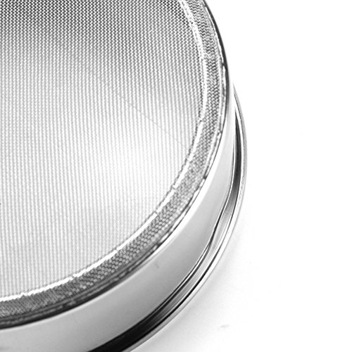 Happy Hours Kitchen Fine Mesh Flour Sifter Stainless Steel Silver Net Flour Sieve Sifting Strainer Cake Baking Powdered Sugar Filter 40 Mesh 150 45mm