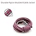 Fasgear PS4 Controller Charger Cable 10ft Long Micro USB Cable 3 Pack Nylon Braided USB 2.0 Data Sync USB A Micro USB Cord Compatible for Playstaion 4, Galaxy S7 (Purple,Pink,Rose)