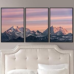 signwin 3 Piece Framed Canvas Wall Art Snow...