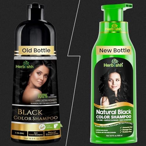 Herbishh After Color Shampoo Combo Contains Hair Color Shampoo Hair Dye 500Ml Argan Oil 30Ml Pro Keratin And Argan Hair Mask 100Gm For Hair Straightening, Shine And Protection For Men And Women(Black)