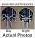 Decals by Haley Blue Line Skull Decal Sticker with Reflective Eyes Thin Stripe I Support Police Vinyl Bumper Graphic Black White Emblem for Car Truck Vehicle