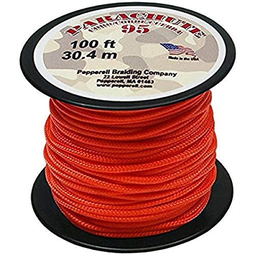 Pepperell 1.9mm Parachute Cord, 100-Feet, Neon Orange