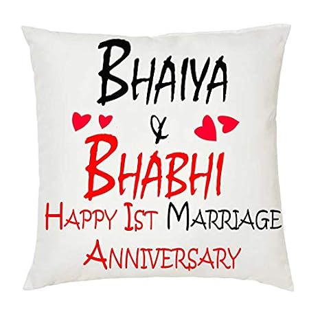 Buy Juvixz Bhaiya Bhabhi Happy 1st Marriage Anniversary Printed