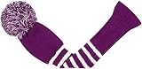 Scott Edward Knitted Golf Head Covers 3Pcs Driver Fairway Hybrid Purple view 5