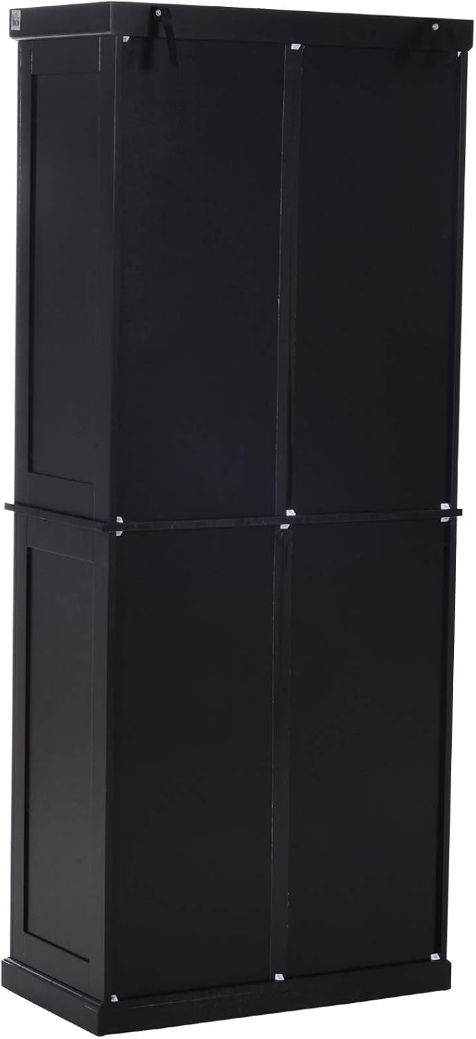 Black Homcom 72 5 H Traditional Freestanding Kitchen Pantry Cabinet Traditional Spacious Storage Closet With 2 Drawers