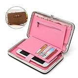 Phone clutch wallet,Charminer Women's Phone Package Bow Long Section Clutch 5.5 Inch Phone Wallets Case Hasp Long Purse Clutches Leather Wallet for Iphone Samsung Light Brown