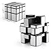 Ganowo Mirror Speed Cube Puzzle 3x3x3 Gold and Silver Mirror Magic Cube Set 2 Pack for Kids