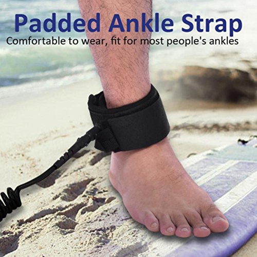 10' Coiled SUP Leash Inflatable Paddle Board Leash with or Without Waterproof Wallet (Only 1pc Ankle Leash)