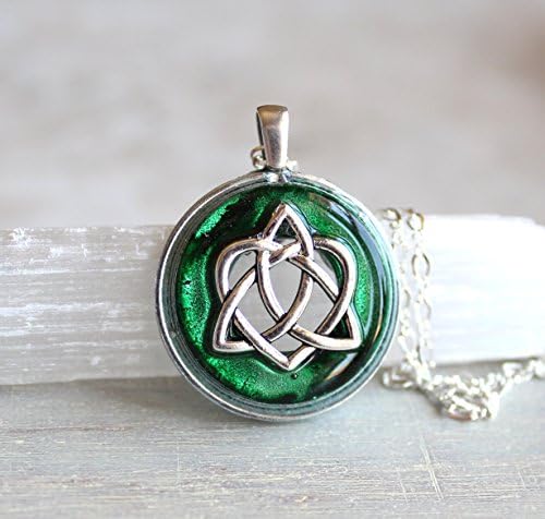 Forest green Celtic sister knot necklace