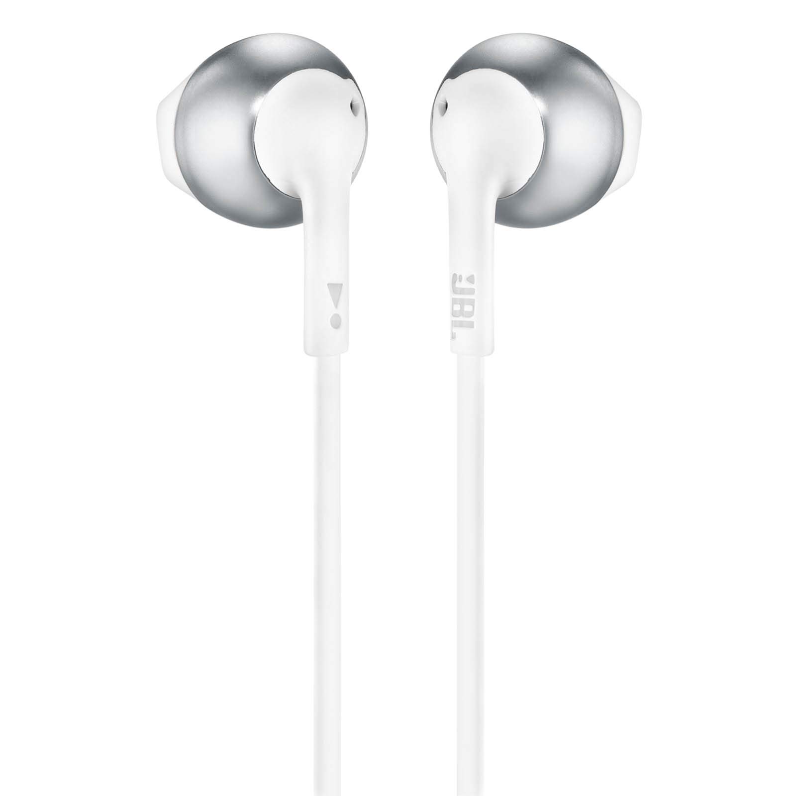 JBL T205 Earbud Headphones - Chrome
