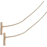 Novabright 2 Pcs Natural Wood Weather Predicting Sticks for Outdoor | Weather Sunny &amp; Rainy Stick, Forecasts Rain or Shine by Bending, with Mounting Nails, Rustic Garden Decor, for Yard Patio