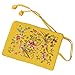 SuoSuo Jewelry Roll,Travel Jewelry Roll Bag,Silk Embroidery Brocade Jewelry Organizer Case with Tie Close,Gold