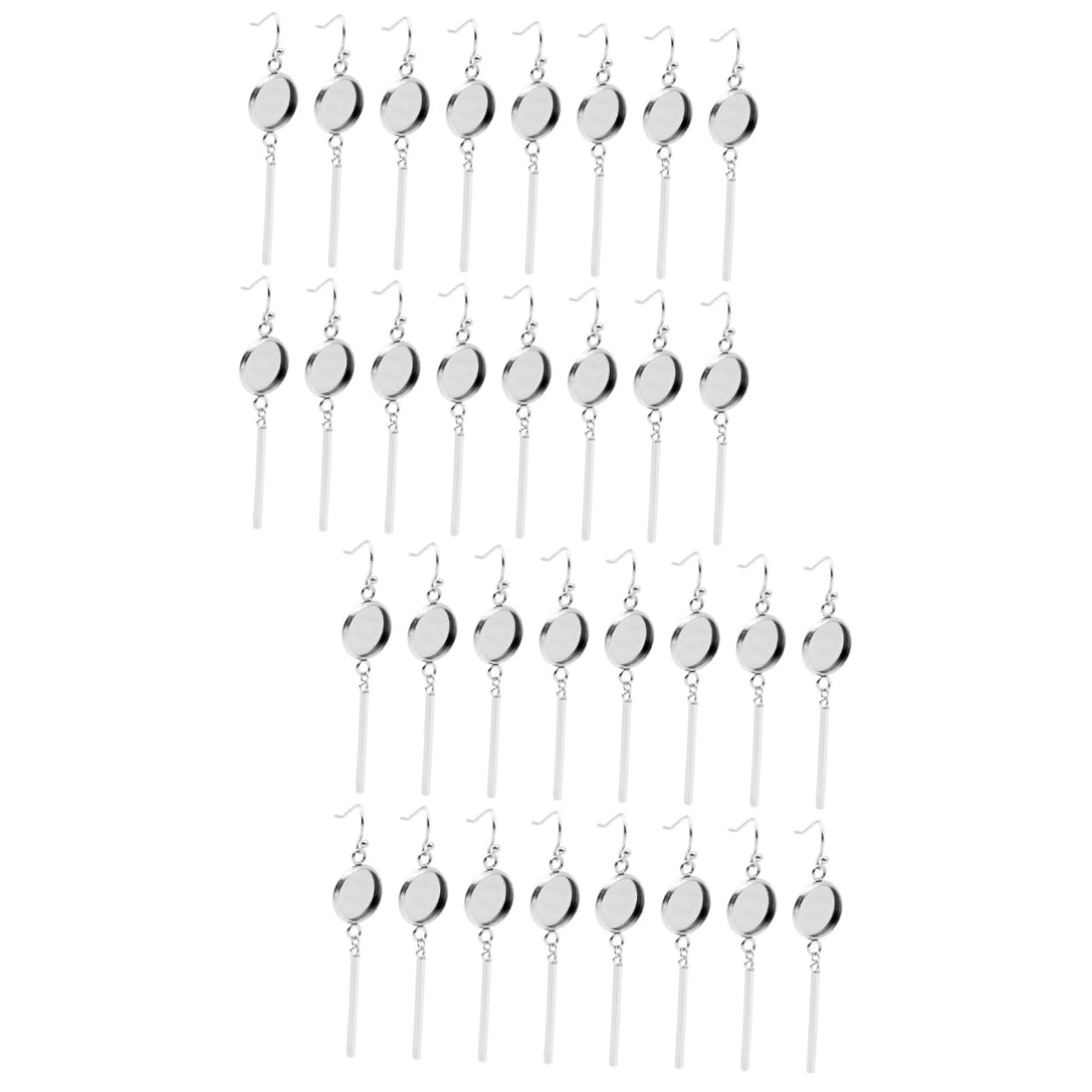 COHEALI 40pcs Stainless Steel Round Earring Tray Inner Diameter Diy Jewelry Making for Women Friends Earring Pendant Setting Tray