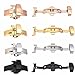ZLIMSN Stainless Steel Butterfly Deployment Buckle Double Push Spring Bar Deployment Fashion Watch Band Clasp Color & Width Silver Rose Gold Golden Black (24mm, Silver)
