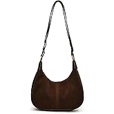 POAPRRD Suede Bags for Women Small Suede Purse Retro Hobo Crescent Crossbody Bag Leather Shoulder Handbag