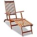 Festnight Outdoor Foldable Chaise Lounger Chair with Footrest Acacia Wood