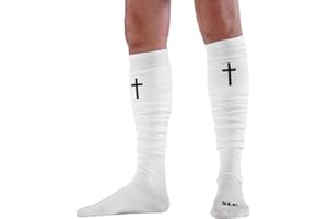 Faith Cross Long Scrunchie Socks. Knee High. Use for any sport: Football, Baseball, Soccer