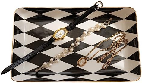 Eastyle Marble Rhombic Rectangular Jewelry Plate Jewelry Tray (Rhombic)