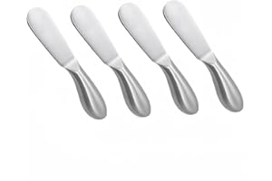 Accfore 4 Pcs Stainless Steel Multipurpose Cheese and Butter Spreader Knife Set - Charcuterie Utensils for Cold Butter, Jam, 