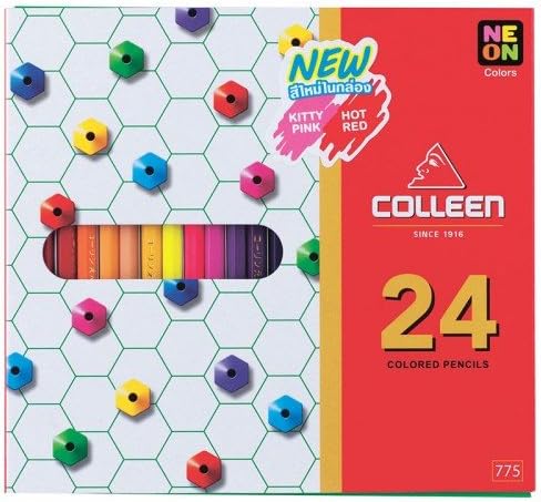 COLLEEN 24 COLOR - Pencils Colored, Crayola Pencils , Colors Art Pencils Very Vibrant -24 Pcs / Pack Pack for Adults &amp; Kids