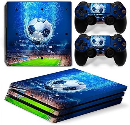 Funky Planet PS4 Pro, PlayStation 4 Pro Design Film Sticker, skin set for console, 2 controllers multicolour PS4 Pro Football Stadium