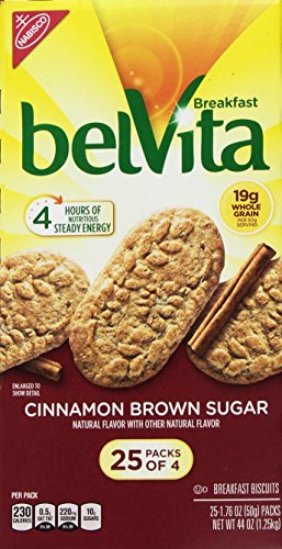 UPC 044000036096, Belvita Cinnamon Brown Sugar Biscuits, 1.76 oz, 25 Count, 4 Pack