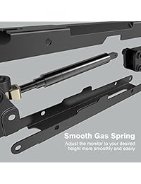 SLYPNOS Brazo de triple monitor para montaje en escritorio, ajuste de altura con muelle de gas, brazo de aluminio resistente con base de abrazadera C