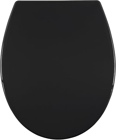AQUALONA Premium Thermoplastic Toilet Seat Soft Close Oval Black