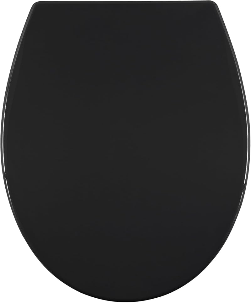 AQUALONA Premium Thermoplastic Toilet Seat Soft Close Oval Black