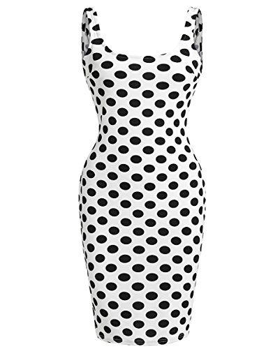 black and white polka dot bodycon dress