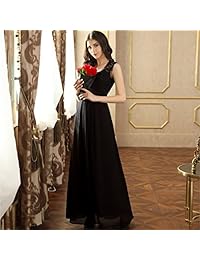 Miusol Maxivestido clásico, sin mangas, escote profundo en V, casual, para dama.