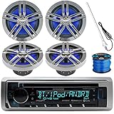 Kenwood Marine Boat Outdoor Bluetooth CD MP3 USB/AUX iPod iPhone Stereo Receiver 4x 6.5