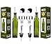 Olive Oil Dispenser Bottle - 2 Pack of 17oz Glass Olive Oil Bottles with Easy Pour Spout Set - Oil and Vinegar Cruet Set with Food Grade Funnel Drip-Free Olive Oil Carafe Decanter for Kitchen