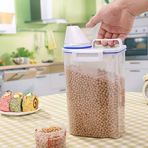 JISETY 2.5L Plastic Dried Food Storage Boxes Kitchen Pasta Cereal Grain Bean Rice Container Sealed Box Dispenser Cases