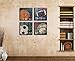 Natural art Soccer Football Sports Themed Canvas Room Baby Nursery Wall Decor Basketball Boys Gift, 12x12inx4pcs, Blue