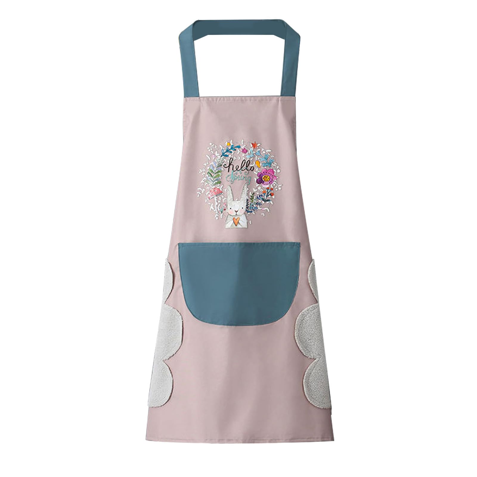 DILLMAN Women Kitchen Apron with Hand Wipe Pockets£¬Big Pocket,Hand-wiping, Waterproof for Cooking Baking, Pink, Large — image 1