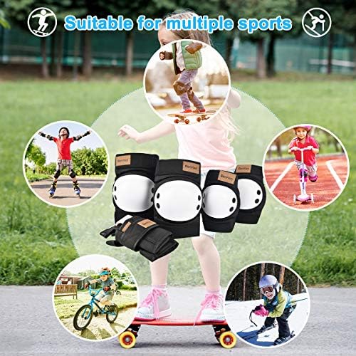 Black elbow, knee, and wrist pads for extreme sports gear, priced at $33.99.