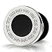 10mm Mens Circle Stud Earrings Steel with Pattern and Black Enamel