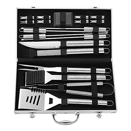 BBQ Grill Tool Set 19-Piece Heavy Duty Stainless Steel Barbecue Grill Accessories Utensils Kit with Aluminium Case, for Outdoor Grilling, Cooking, Camping, Party - Excellent BBQ Gift,GEYUEYA Home - Thumbnail 7