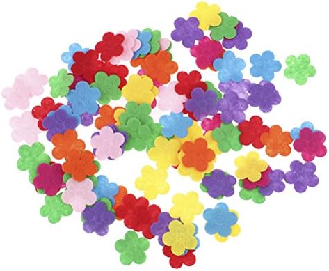 RUIYELE 100 Pcs Felt Flowers Fabric Art Craft Flower Embellishments Mixed Assorted Colors for DIY and Handcraft