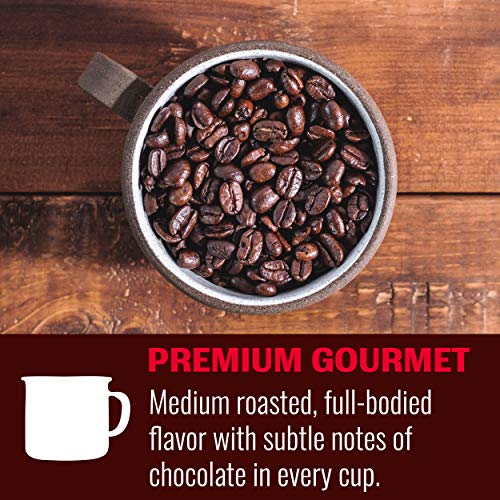 HILLS BROS. PREMIUM GOURMET WHOLE BEAN COFFEE – RICH AND BOLD PREMIUM ARABICA COFFEE BEANS – ORTHODOX UNION KOSHER – MEDIUM ROAST, FRESH GRIND FOR BEST AROMA & TASTE – PREMIUM GOURMET, 1 PACK OF 24OZ