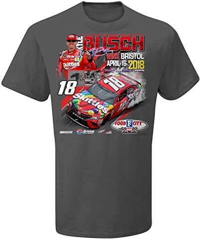 SMI Properties Kyle Busch 2018 Bristol Race Win Skittles NASCAR T-Shirt (XLarge)