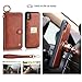 iPhone Xs Max Flip Wallet Case,SXTBMR Magnetic Detachable Handmade Cowhide Wallet Case Leather,Zipper Wallet Flip Protective Case Cover with Card Holder [Wrist Strap] for iPhone Xs Max Brown