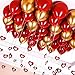 Gold Red Latex Balloons 10 Inch Metallic Gold & Red Color Party Balloons for Birthday, Wedding, Bridal Shower, Baby Shower, Graduation, Anniversary Party Decorations Supplies 100pcs